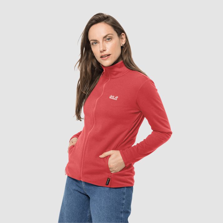 Jack Wolfskin Womens Jwp Fleece Jacket Coral Red 280671CLB